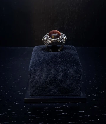 (021)Giovanni Raspini anello argento con pietra quarzo di toro cod: 11312/22