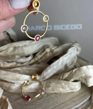 (012)Marco Bicego Orecchini oro mix di gemme OB977-MIX01 (Y-02)