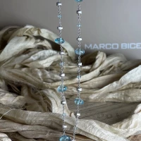 (012)Marco Bicego Collana oro bianco e topazi azzurri cod: CB904-TP01 (W-02-410)