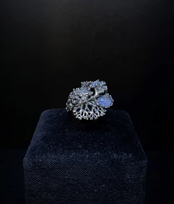 (021)Giovanni Raspini anello argento con pietre naturali cod: 10467/16