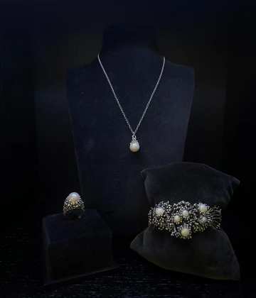 (021)Giovanni Raspini anello argento e perla naturale cod: 11098/16