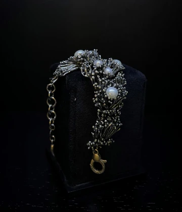 (021)Giovanni Raspini bracciale argento e perle naturali cod: 10564