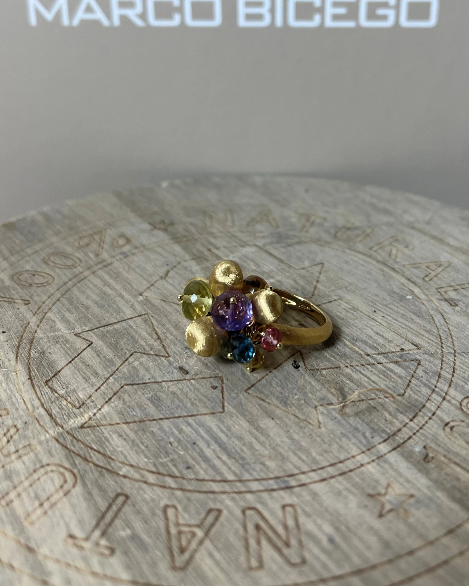 (012)Marco Bicego anello oro mix di gemme cod: AB603-MIX02 (Y-02-15,0)